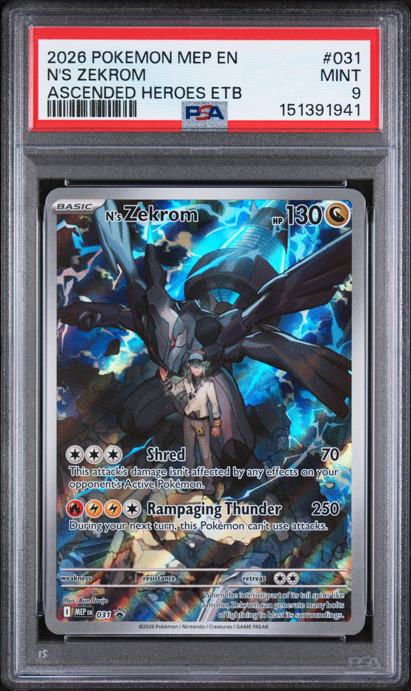 N'S ZEKROM (031) - POKEMON MEP EN-ME BLACK STAR PROMO - ASCENDED HEROES ETB - MINT 9