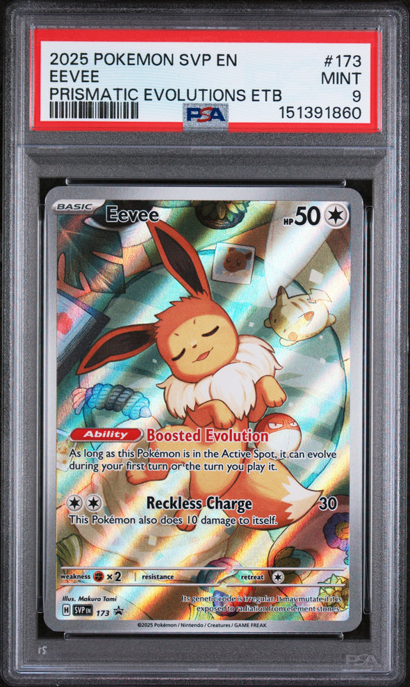 EEVEE (173) - POKEMON SVP EN-SV BLACK STAR PROMO - PRISMATIC EVOLUTIONS ETB - MINT 9