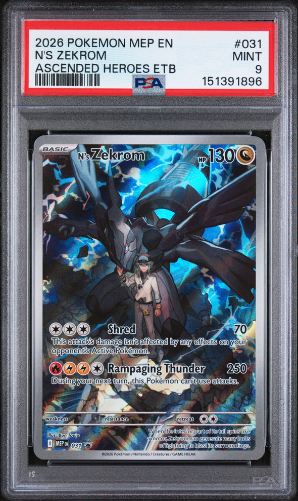 N'S ZEKROM (031) - POKEMON MEP EN-ME BLACK STAR PROMO - ASCENDED HEROES ETB - MINT 9