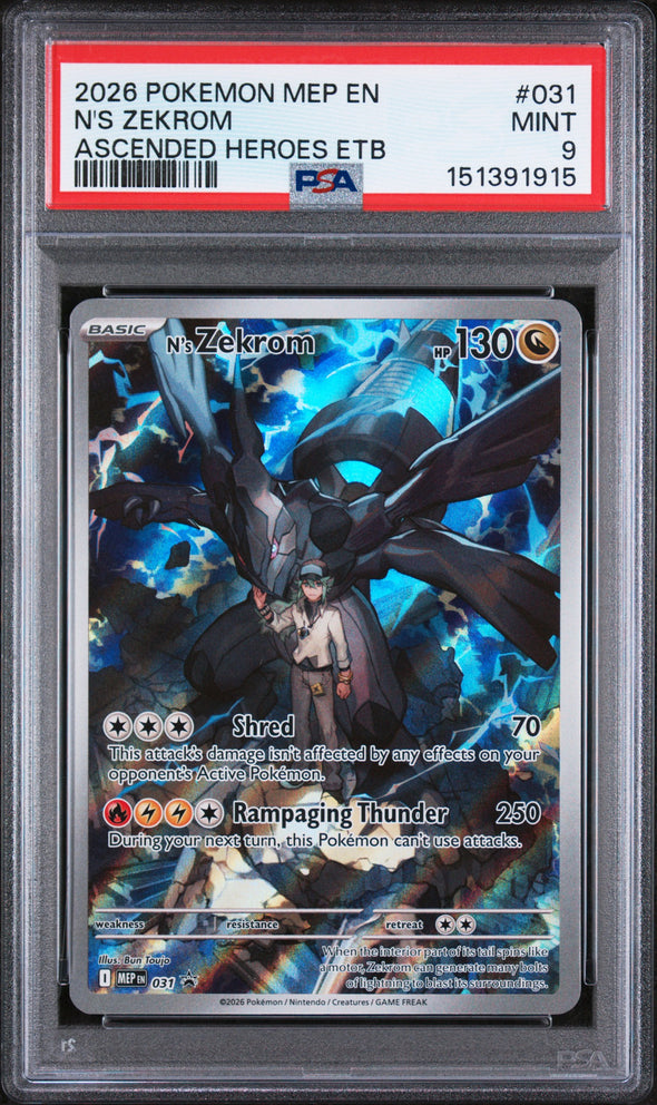 N'S ZEKROM (031) - POKEMON MEP EN-ME BLACK STAR PROMO - ASCENDED HEROES ETB - MINT 9