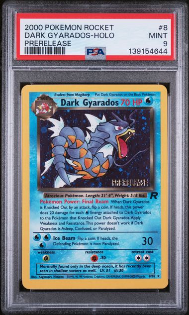 DARK GYARADOS (8) - POKEMON ROCKET - PRERELEASE - HOLO - MINT 9