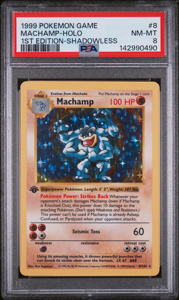 MACHAMP (8) - POKEMON GAME - 1ST EDITION-SHADOWLESS - HOLO - NM-MT 8