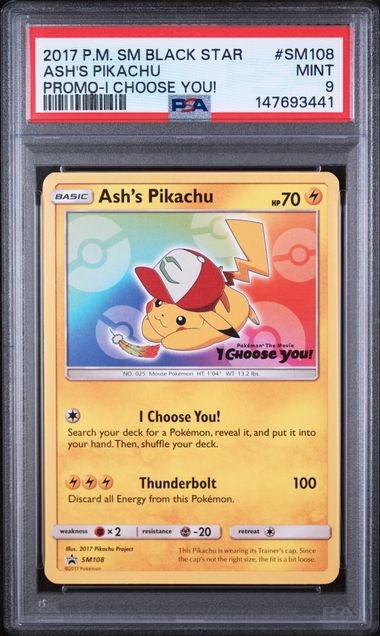 Ash's Pikachu (SM108) - Pokemon the Movie I Choose You! - Promo - Mint 9