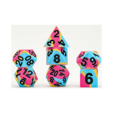 Fanroll - Sharp Edge Dice Set - Pride Pansexual