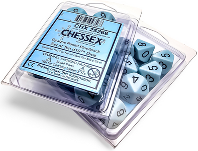 Chessex - 10D10 - Opaque - Pastel Blue/Black