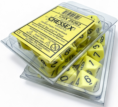 Chessex - 10D10 - Opaque - Pastel Yellow/Black