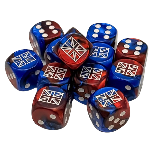 Chessex - 12D6 - Gemini - Great Britain Blue-Red/White