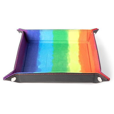 FanRoll - Dice Tray - Leather Watercolour Rainbow