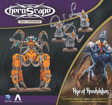 Heroscape: Revna's Rebuke - Iron Lich Viscerot and Necrotech Wraithriders Army Expansion