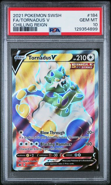 Tornadus V (184) - Chilling Reign - Full Art - Gem MT 10
