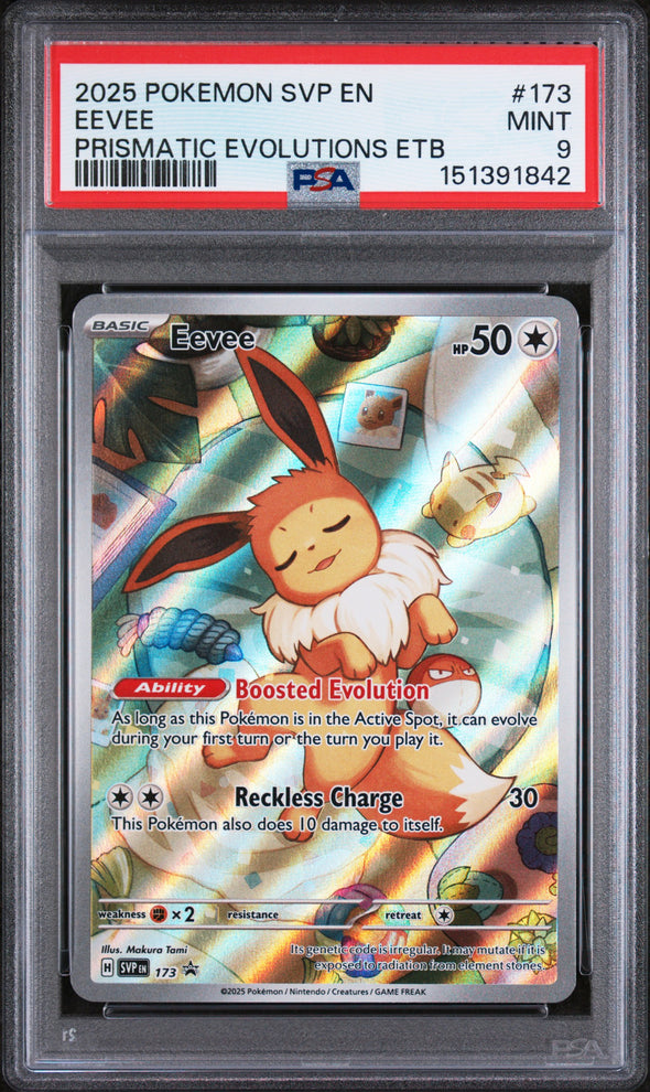 EEVEE (173) - POKEMON SVP EN-SV BLACK STAR PROMO - PRISMATIC EVOLUTIONS ETB - MINT 9
