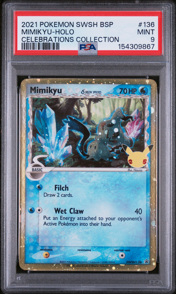 MIMIKYU (136) - POKEMON SWSH BLACK STAR PROMO - CELEBRATIONS COLLECTION - HOLO - MINT 9