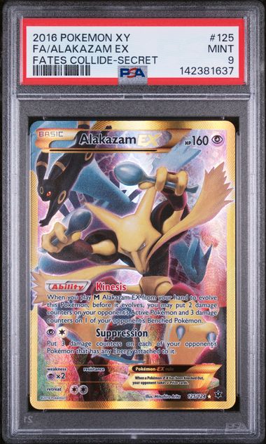 ALAKAZAM EX (125) - POKEMON XY FATES COLLIDE - FATES COLLIDE-SECRET - MINT 9
