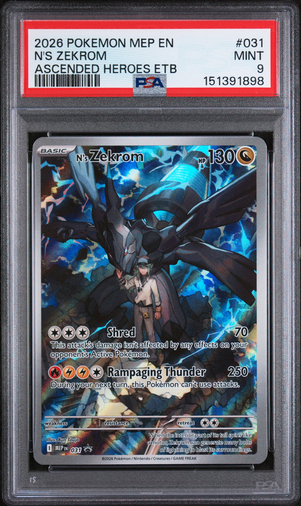N'S ZEKROM (031) - POKEMON MEP EN-ME BLACK STAR PROMO - ASCENDED HEROES ETB - MINT 9