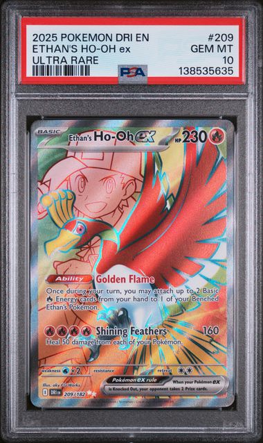 ETHAN'S HO-OH EX (209) - POKEMON DRI EN-DESTINED RIVALS - ULTRA RARE - GEM MT 10