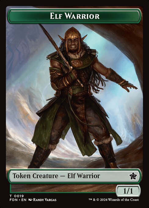 Raccoon //Elf Warrior Token (TFDN)