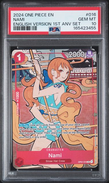 NAMI (OP01-016) - 2024 ONE PIECE ENGLISH VERSION 1ST ANNIVERSARY SET - PROMO - GEM MT 10