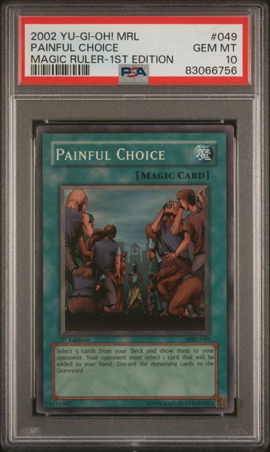 PAINFUL CHOICE (049) - YUGIOH MRL-MAGIC RULER - MAGIC RULER-1ST EDITION - GEM MT 10