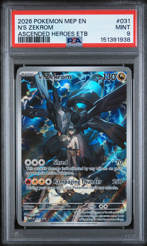 N'S ZEKROM (031) - POKEMON MEP EN-ME BLACK STAR PROMO - ASCENDED HEROES ETB - MINT 9