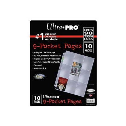Ultra Pro - Binder Pages - 9 Pocket - 10ct Clear