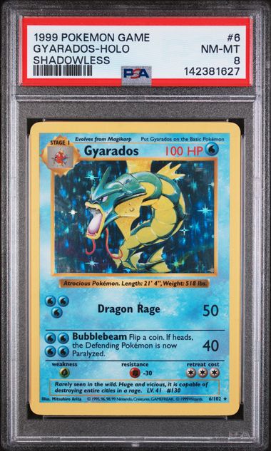GYARADOS (6) - POKEMON GAME - SHADOWLESS - HOLO - NM-MT 8