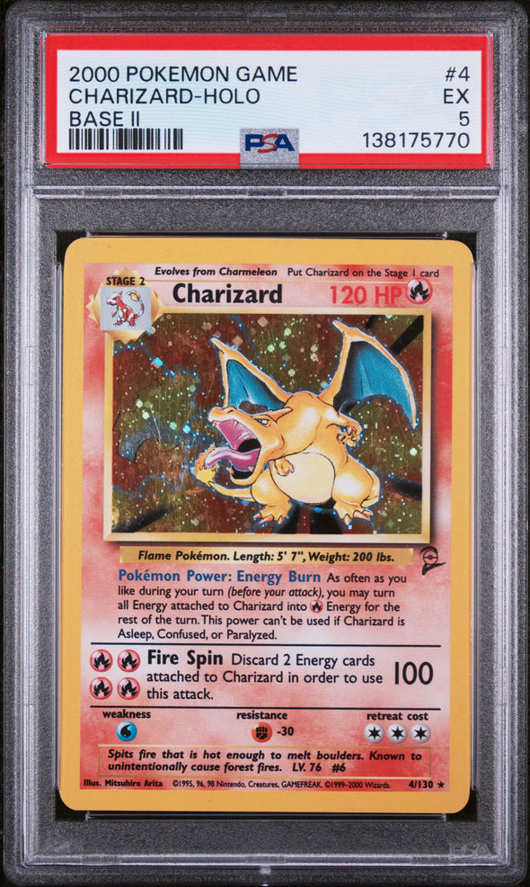 CHARIZARD (4) - POKEMON GAME BASE II - BASE II - HOLO - EX 5