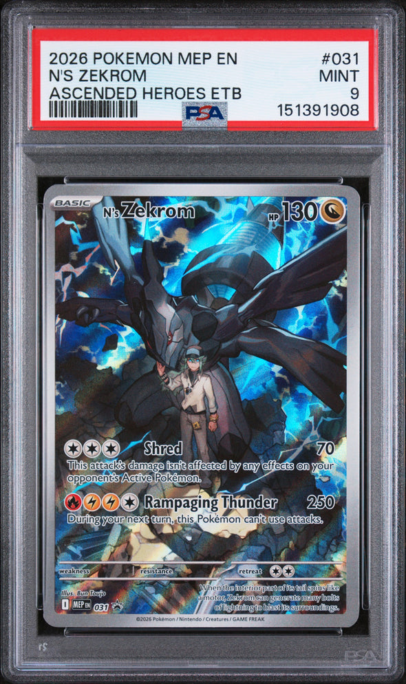 N'S ZEKROM (031) - POKEMON MEP EN-ME BLACK STAR PROMO - ASCENDED HEROES ETB - MINT 9
