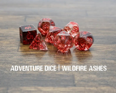 Adventure Dice - 7 Piece Set - Wildfire Ashes