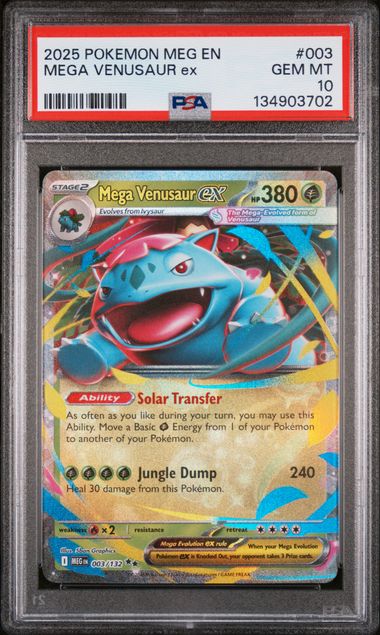 MEGA VENUSAUR EX (003) - POKEMON MEGA EVOLUTION - DOUBLE RARE - GEM MT 10