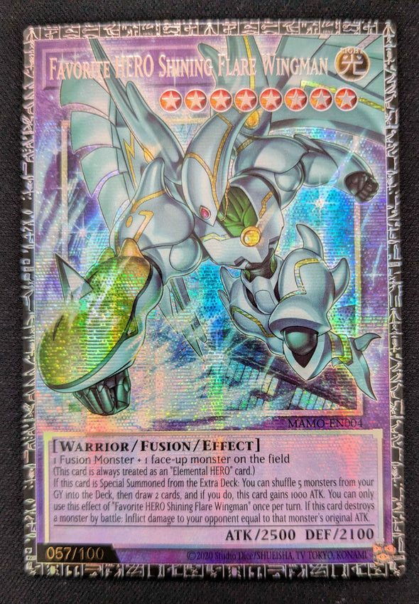 Favorite HERO Shining Flare Wingman (GMR) - MAMO-EN004 - Grand Master Rare - Serial Numbered (057/100)