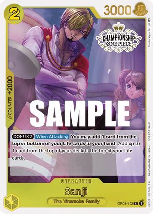 Sanji (Store Championship Participation Pack Vol. 2) - OP03-102 - Promo