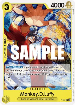 Monkey.D.Luffy (Pre-Release Tournament) - P-036 - Promo