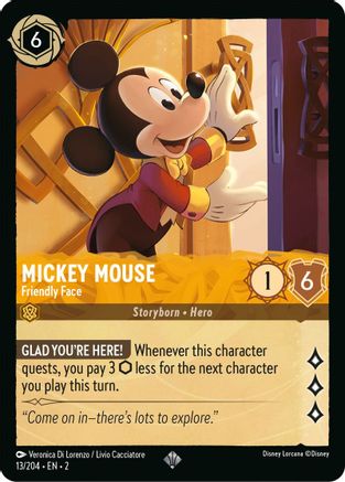 Mickey Mouse (Friendly Face) - 13/204 - Super Rare