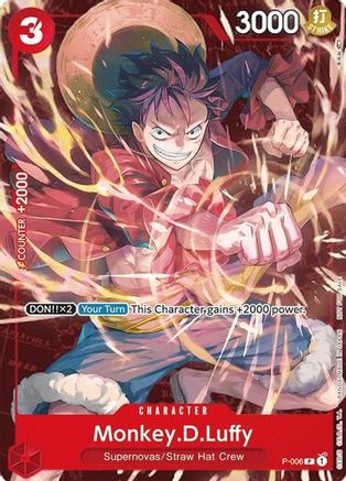 Monkey.D.Luffy - P-006 (Retail Promo(Red Background)) - P-006 - Promo