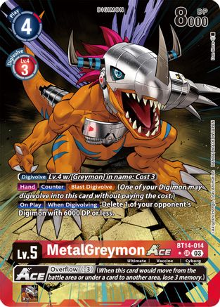 MetalGreymon Ace (Alternate Art) - BT14-014 - Super Rare (Pre-Order) available at 401 Games Canada