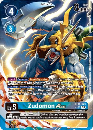 Zudomon Ace (Alternate Art) - BT14-026 - Super Rare (Pre-Order) available at 401 Games Canada