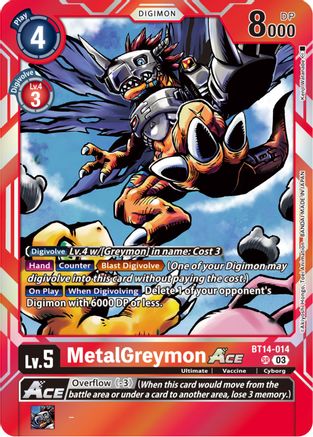 MetalGreymon Ace - BT14-014 - Super Rare (Pre-Order) available at 401 Games Canada