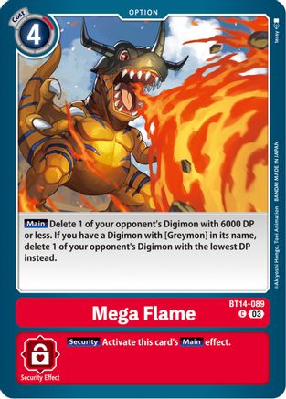 Mega Flame - BT14-089 - Common (Pre-Order) available at 401 Games Canada