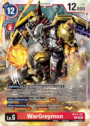 WarGreymon - BT14-101 - Secret Rare (Pre-Order) available at 401 Games Canada