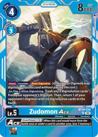 Zudomon Ace - BT14-026 - Super Rare (Pre-Order) available at 401 Games Canada