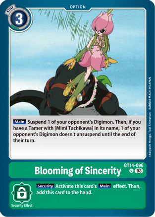 Blooming of Sincerity - BT14-096 - Uncommon (Pre-Order) available at 401 Games Canada