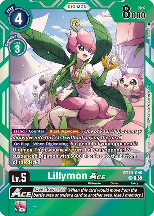 Lillymon Ace - BT14-049 - Super Rare (Pre-Order) available at 401 Games Canada