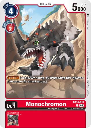 Monochromon - BT14-011 - Common (Pre-Order) available at 401 Games Canada