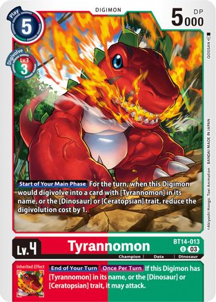 Tyrannomon - BT14-013 - Uncommon (Pre-Order) available at 401 Games Canada