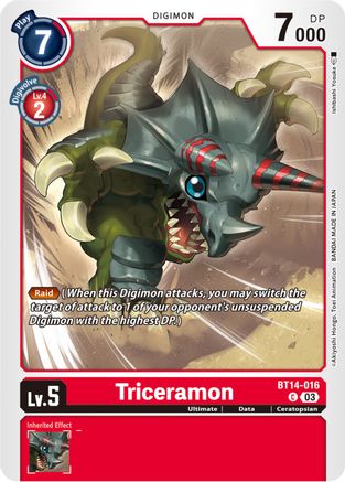 Triceramon - BT14-016 - Common (Pre-Order) available at 401 Games Canada