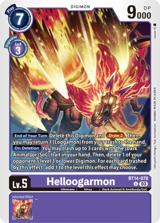 Helloogarmon - BT14-078 - Uncommon (Pre-Order) available at 401 Games Canada