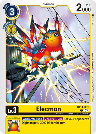 Elecmon - BT14-031 - Common (Pre-Order) available at 401 Games Canada