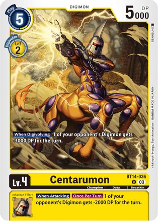 Centarumon - BT14-036 - Uncommon (Pre-Order) available at 401 Games Canada