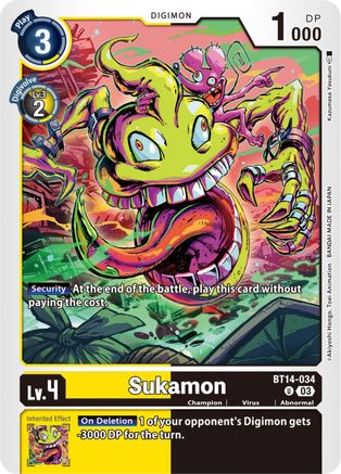 Sukamon - BT14-034 - Uncommon (Pre-Order) available at 401 Games Canada