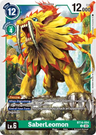 SaberLeomon - BT14-054 - Uncommon (Pre-Order) available at 401 Games Canada